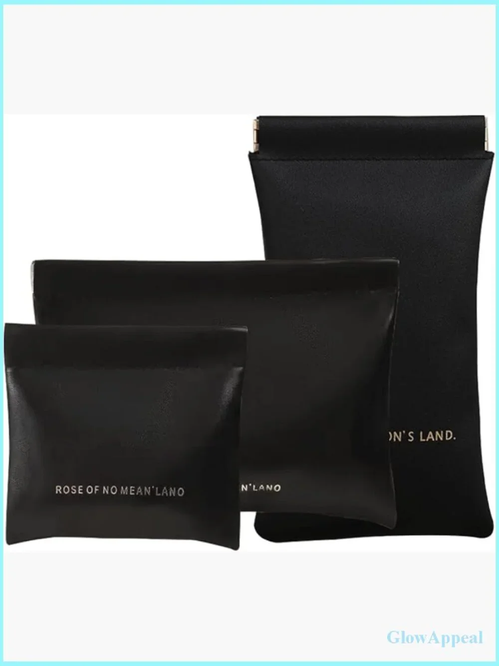 3-Piece Waterproof PU Leather Cosmetic Case Set, No-Zipper Lipstick Bag Travel